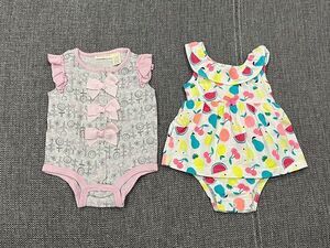 Bundle of 2 Baby Girl Bodysuits First Impressions 3-6 months, Carter’s 6 months
